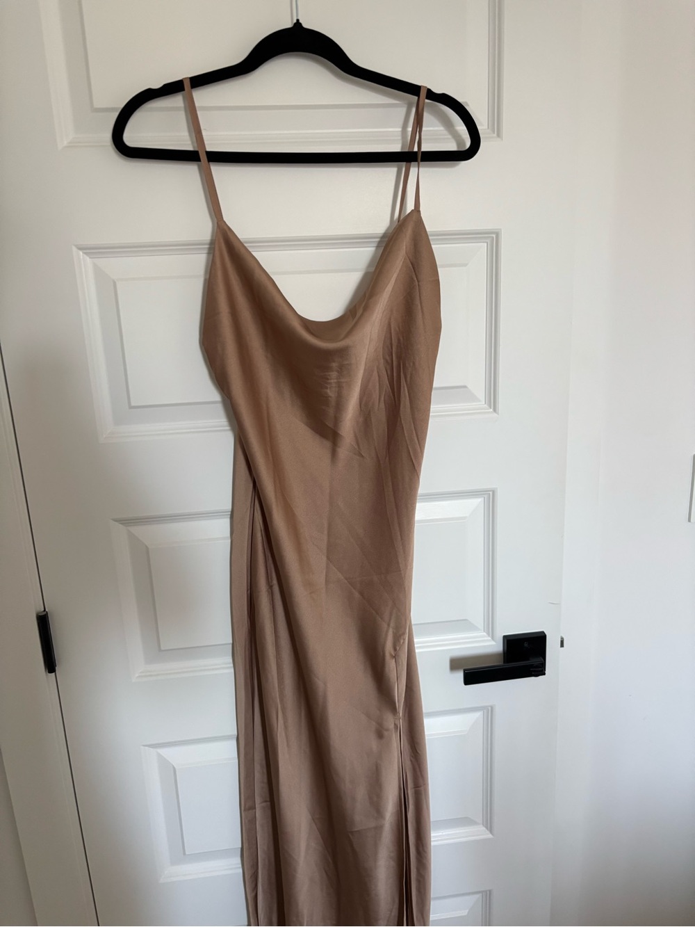 Satin Slip Dress in Brown Champagne